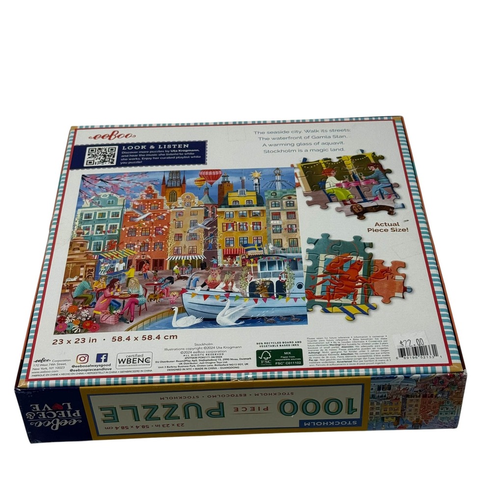 eeBoo Piece & Love Stockholm 1000 Piece Puzzle Uta Krogmann UNCOUNTED - Picture 8 of 13